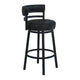Eva Barstool | 30" | Swivel | Faux Leather | Curved Back | Black