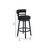 Eva 30 Inch Swivel Bar Stool Chair Vegan Faux Leather Curved Back Black By Casagear Home BM282105