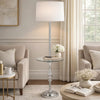 Ava Floor Lamp | 61" | Glass Tray Table | USB Port | Chrome