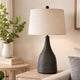 Table Lamp | 29" | Ceramic Body | Textured | Charcoal Black