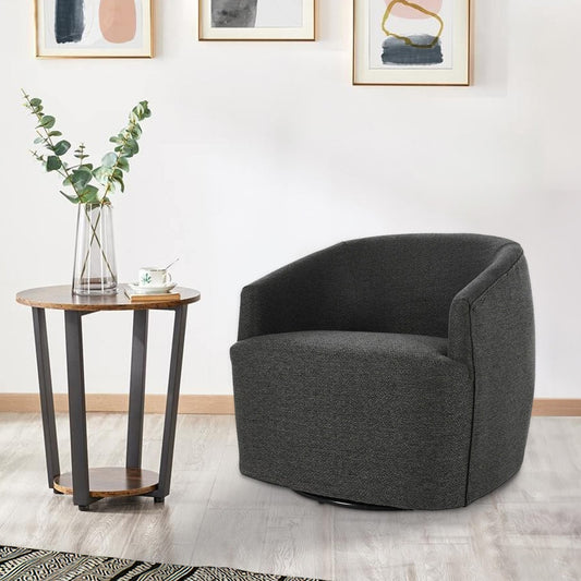 Swivel Chair | 29" | Curved Back | Sloped Arms | Gray Upholstery