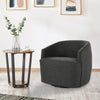 Swivel Chair | 29" | Curved Back | Sloped Arms | Gray Upholstery