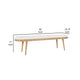 Eli 60 Inch Modern Rounded Bench Polyester Splayed Legs Brown White By Casagear Home BM282988