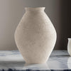Dale Polyresin Vase | 17" | Tightly Ribbed Texture | Antique Beige