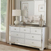 Eli Modern Wood Dresser | 57’’ | 7 Drawers | Mirrored Edges | White BM283146