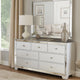 Eli Modern Wood Dresser | 57’’ | 7 Drawers | Mirrored Edges | White BM283146