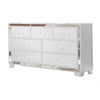 Eli Modern Wood Dresser | 57" | 7 Drawers | Mirrored Edges | White