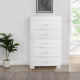 Vin Modern Tall Dresser Chest | 48" | 5 Gliding Drawers | Crisp White