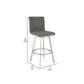 Aron 30 Inch Bar Height Swivel Stool Vegan Faux Leather Gray Chrome By Casagear Home BM283262