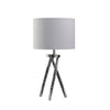 Accent Table Lamp | 27" | Hardback Fabric Drum Shade | White Silver Chrome