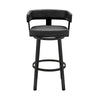 Jack 26 Inch Counter Height Bar Stool Swivel Chair Faux Leather Black By Casagear Home BM283284