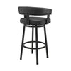 Jack 26 Inch Counter Height Bar Stool Swivel Chair Faux Leather Black By Casagear Home BM283284