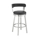 Emma Bar Height Swivel Stool | 30" | Steel Legs | Vegan Faux Leather | Black