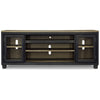 Ashley 83 Inch TV Entertainment Media Console 2 Door Wood Glass Black Brown BM283346
