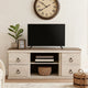 Rustic TV Media Console | 60" | Round Handles | Wood | White