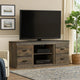 Ashley 60 Inch Wood TV Media Entertainment Console, 3 Shelves, Metal Rivet, Brown