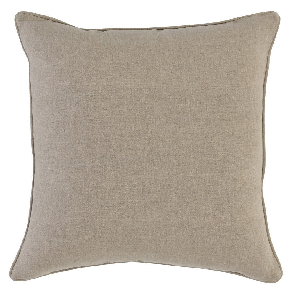 22 x 22 Soft Fabric Accent Throw Pillow Woven Striped Design Brown Beige By Casagear Home BM283482