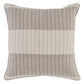 22 x 22 Soft Fabric Accent Throw Pillow, Woven Striped Design, Brown Beige By Casagear Home