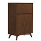 Ian 51 Inch 2 Door Bar Cabinet, 1 Drop Down Door, Wine Rack, Walnut Brown