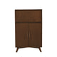 Ian 51 Inch 2 Door Bar Cabinet, 1 Drop Down Door, Wine Rack, Walnut Brown