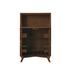 Ian 51 Inch 2 Door Bar Cabinet, 1 Drop Down Door, Wine Rack, Walnut Brown