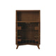 Ian 51 Inch 2 Door Bar Cabinet, 1 Drop Down Door, Wine Rack, Walnut Brown