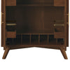 Ian 51 Inch 2 Door Bar Cabinet, 1 Drop Down Door, Wine Rack, Walnut Brown