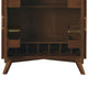 Ian 51 Inch 2 Door Bar Cabinet, 1 Drop Down Door, Wine Rack, Walnut Brown