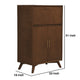 Ian 51 Inch 2 Door Bar Cabinet, 1 Drop Down Door, Wine Rack, Walnut Brown
