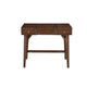Ian 36 Inch 2 Drawer Vanity Desk, Flip Up Mirror, Mahogany, Walnut Brown