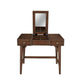 Ian 36 Inch 2 Drawer Vanity Desk, Flip Up Mirror, Mahogany, Walnut Brown
