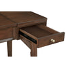 Ian 36 Inch 2 Drawer Vanity Desk, Flip Up Mirror, Mahogany, Walnut Brown