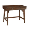 Ian 36 Inch 2 Drawer Vanity Desk, Flip Up Mirror, Mahogany, Walnut Brown