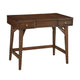 Ian 36 Inch 2 Drawer Vanity Desk, Flip Up Mirror, Mahogany, Walnut Brown
