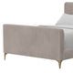 Sia California King Platform Bed, Vertical Channel Stitched, Light Gray