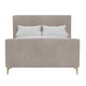 Sia King Size Platform Bed, Vertical Channel Stitched Light Gray Polyester