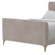 Sia King Size Platform Bed, Vertical Channel Stitched Light Gray Polyester