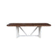 Dan 96 Inch Large Dining Table, Removable Leaf, Pine Wood, Brown, White