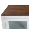 Dan 37 Inch Accent Storage Cabinet, Window Pane Sliding Door, Brown, White