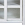 Dan 37 Inch Accent Storage Cabinet, Window Pane Sliding Door, Brown, White