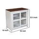 Dan 37 Inch Accent Storage Cabinet, Window Pane Sliding Door, Brown, White