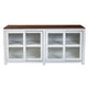 Dan 68 Inch Sideboard Storage Cabinet, Window Sliding Doors, Brown, White