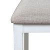 Dan 25 Inch Dining Side Chair, Slatted Back, Gray Cushion, Set of 2, White