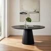 Round Dining Table | 59" | Rubberwood | Flared Frame | Dark Burnished Brown