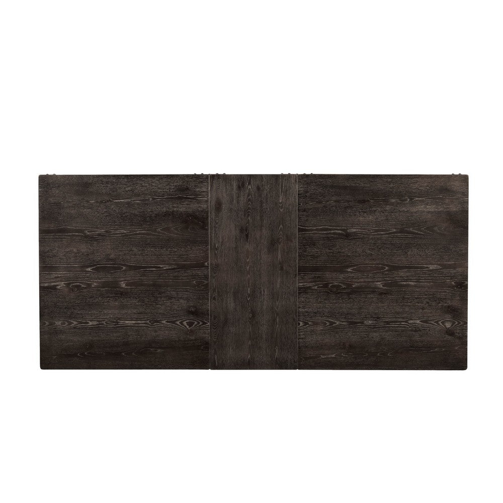 Tyler 88 Inch Classic Rectangular Dining Table, Rubberwood, Charcoal Gray