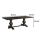 Tyler 88 Inch Classic Rectangular Dining Table, Rubberwood, Charcoal Gray