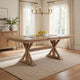 Tess Dining Table | 78" | Extendable Leaf | Trestle Base | Natural Brown