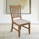 Tess Dining Side Chair | 24" | Set of 2 | Slatted Back | Beige Cushion | Brown