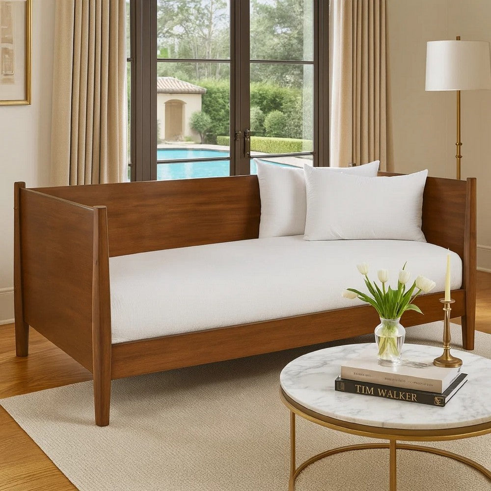 Ian Midcentury Modern Twin Daybed | Mahogany Wood | Walnut Brown