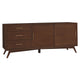 Ian 64 Inch TV Media Entertainment Center, 3 Drawers, 2 Doors, Walnut Brown